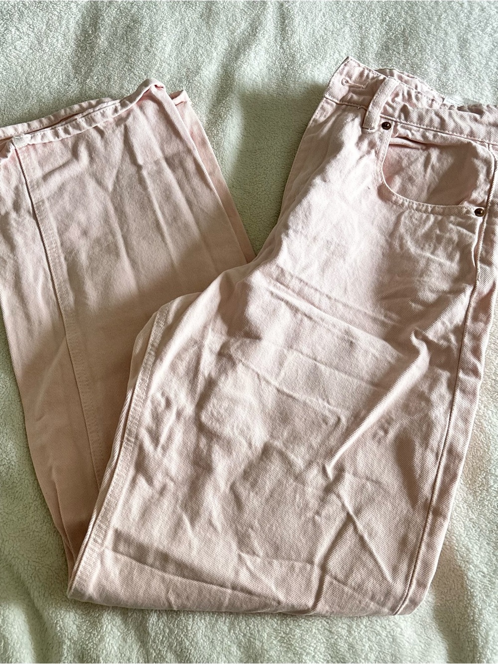 H&M Pale Pink High-Rise Slim Jeans
